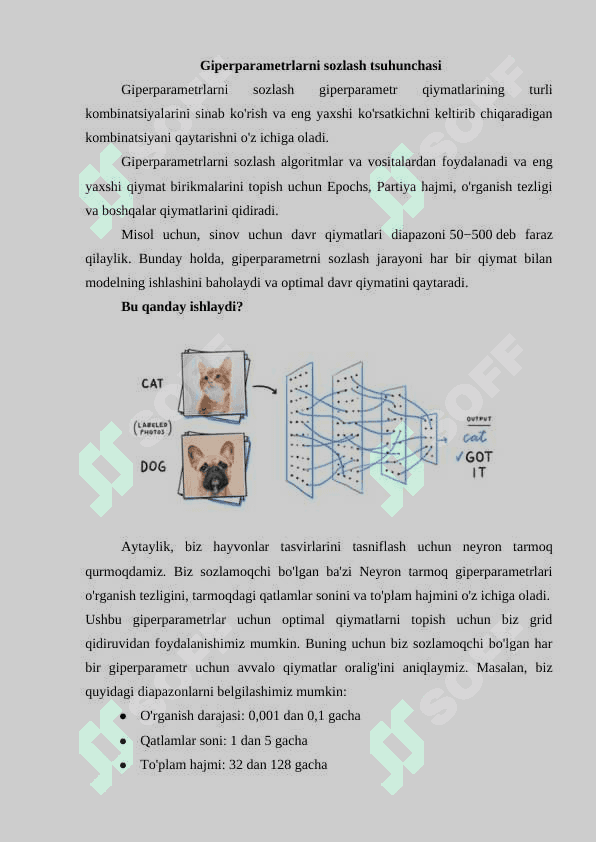 Neyron tarmoqda giperparametrlarni sozlash tamoyillari 3