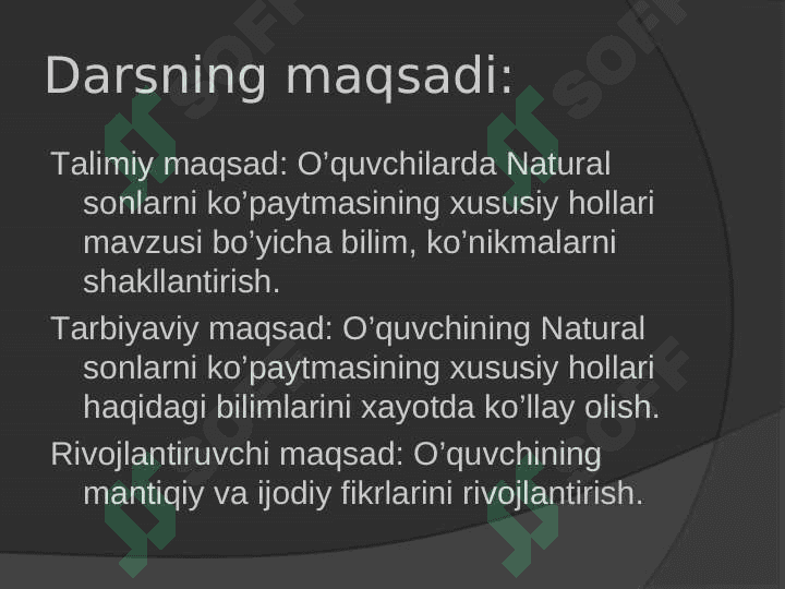 Natural sonlarni ko’paytmasining xususiy hollari 3
