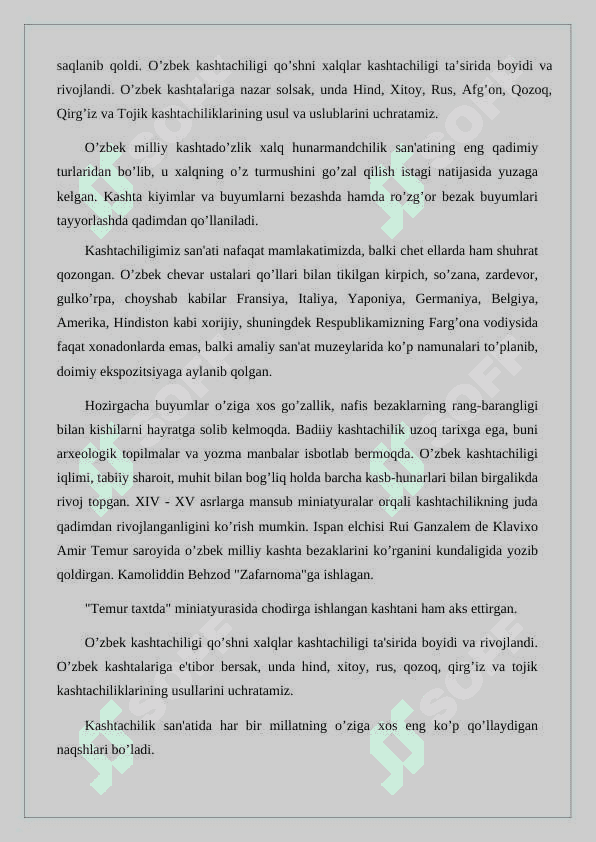 Mustaqillik yillarida kashtachilik san’ati tarixi 3