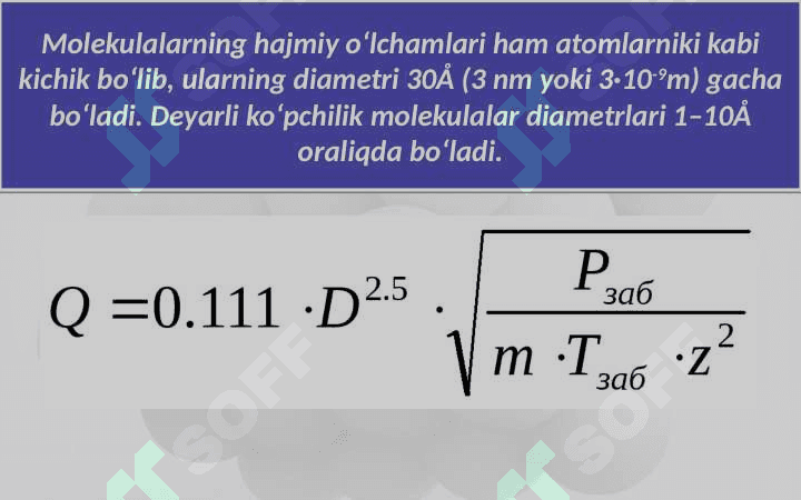 Molekulalarning o‘lchami va massasi 3