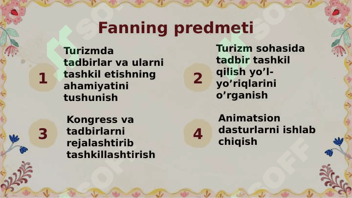 Kongress va tadbirlarni tashkillashtirish faniga kirish 3