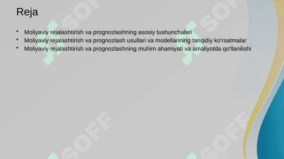 Moliyaviy rejalashtirish va prognozlash 2