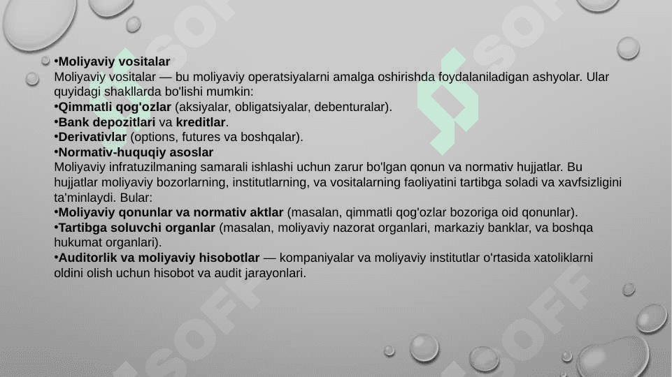 Moliyaviy tashkilotlar va moliyaviy infratuzilma 5