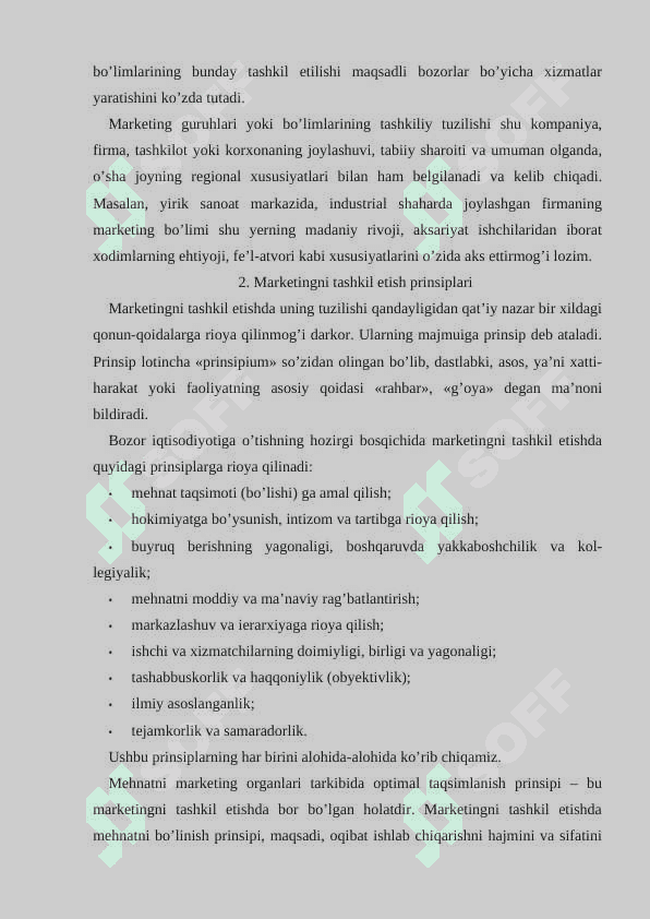 MARKETINGNI TASHKIL ETISH TIZIMI 7