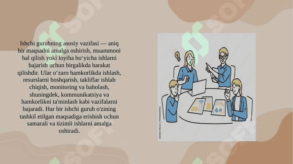 Ishchi guruh va jamoa tushinchalari. Ularning o’zaro farqlari 7