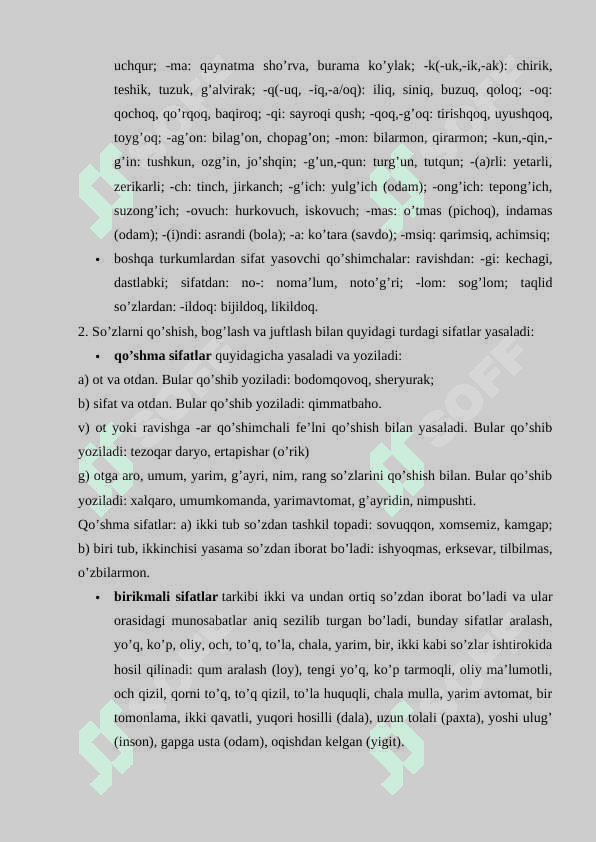 O’zbek tilida sifatlarning ma’noviy guruhlari 6