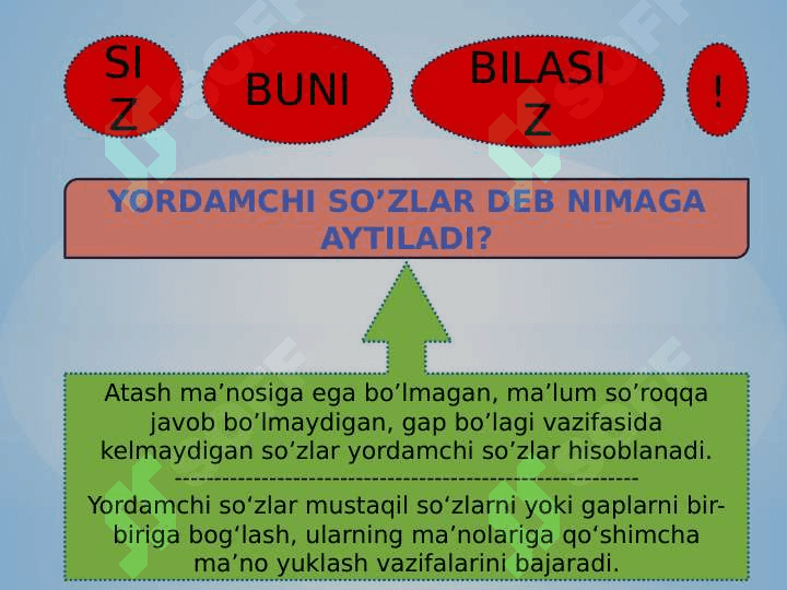 YORDAMCHI SO’ZLAR YUZASIDAN O’TILGANLARNI TAKRORLASH 2
