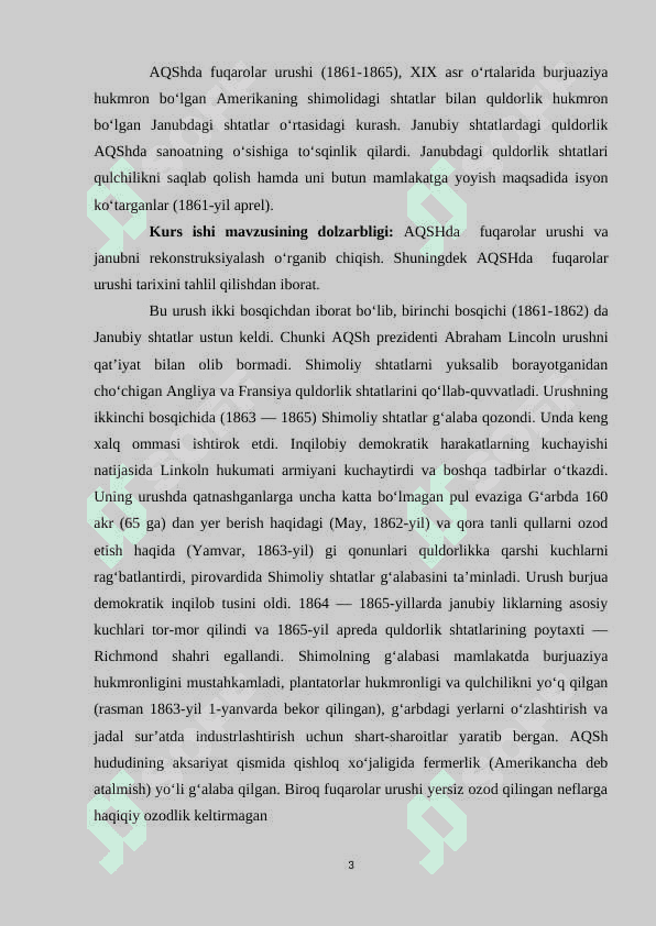 AQSHDA FUQAROLAR URUSHI VA JANUBNI REKONSTRUKSIYALASH. 3