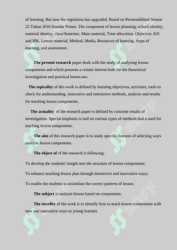 Analysis of lesson components 5
