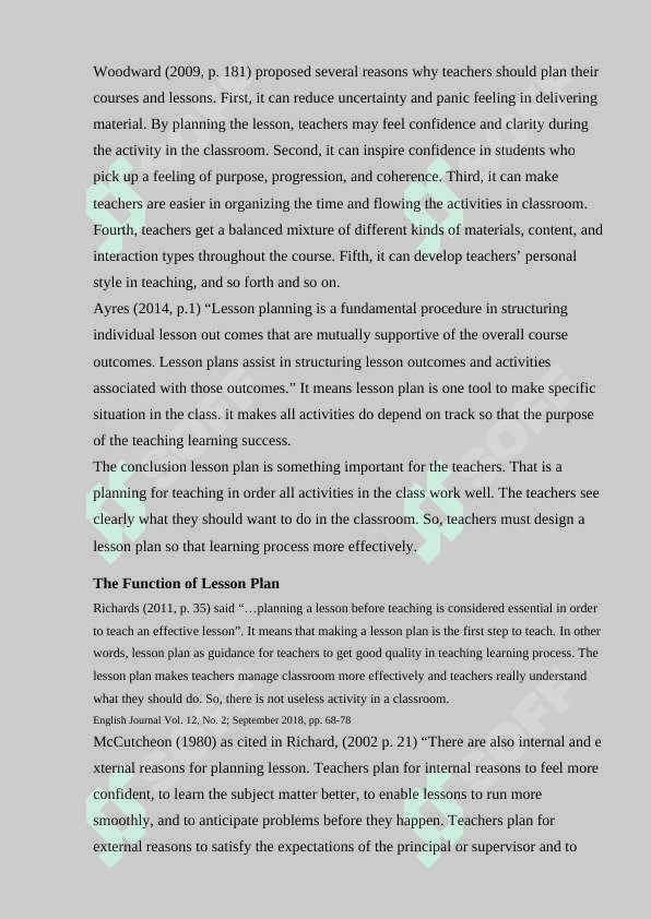 Analysis of lesson components 7
