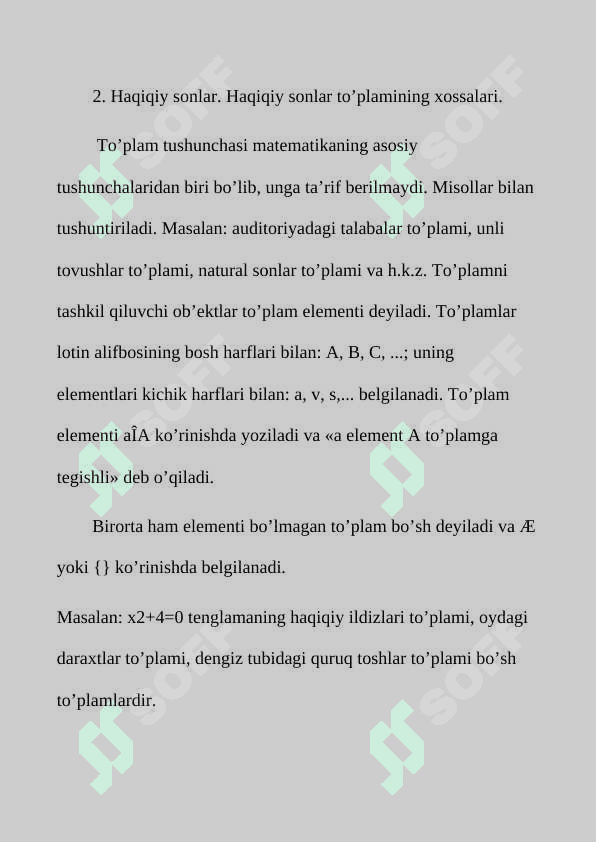 Haqiqiy sonlar va ular ustida amallar 5