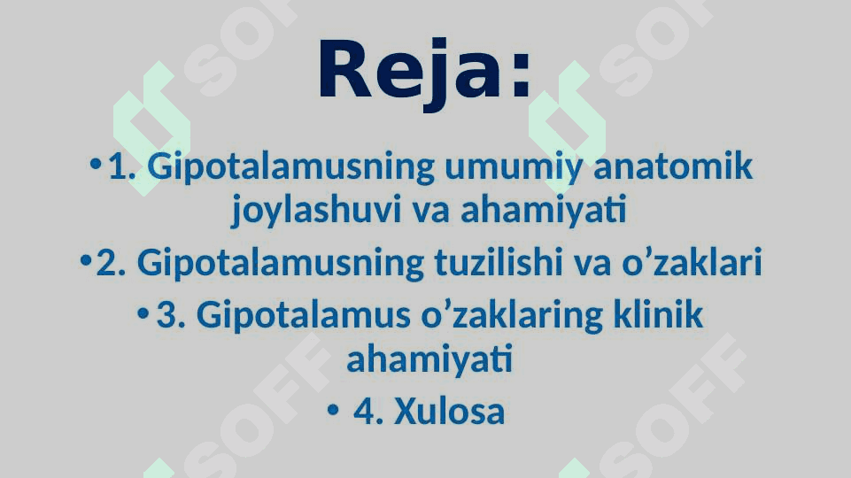 Gipotalamus o’zaklari va ularning klinik ahamiyati 2