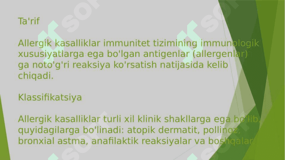 ALLERGIK KASALLIKLAR KELIB CHIQISHI KECHISHI DIAGNOSTIKASI 2