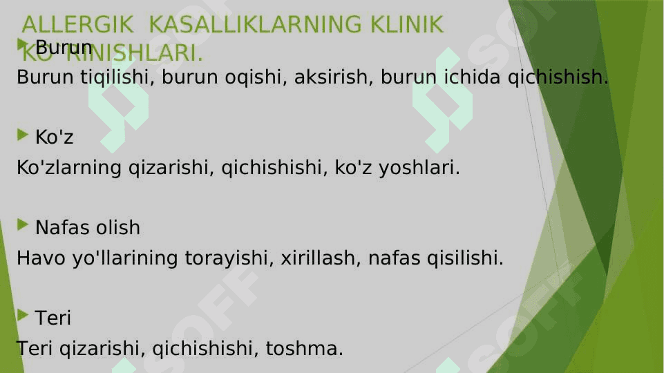 ALLERGIK KASALLIKLAR KELIB CHIQISHI KECHISHI DIAGNOSTIKASI 5