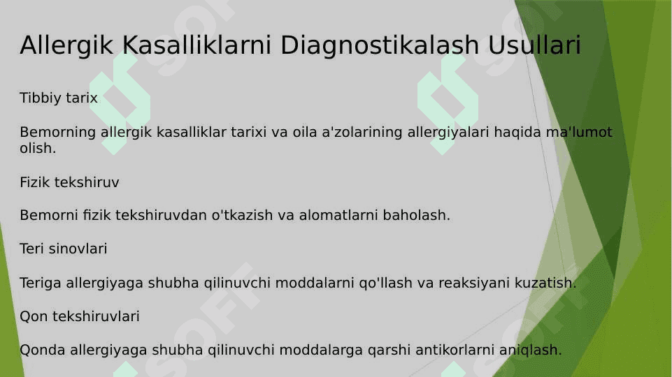 ALLERGIK KASALLIKLAR KELIB CHIQISHI KECHISHI DIAGNOSTIKASI 7