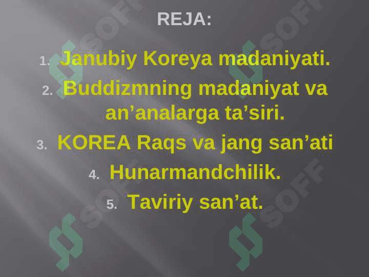 XVII-XIX asrlarda Koreya  tarixi ijtimoiy ,iqtisodiy– madaniyat hayot. 2