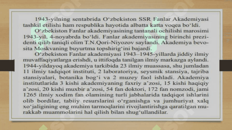 II jahon urushi yillarida fan, ma`orif va madaniyat 3