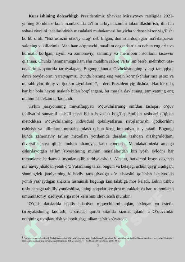 Sinfdan tashqari o'qitish metodikasi 3