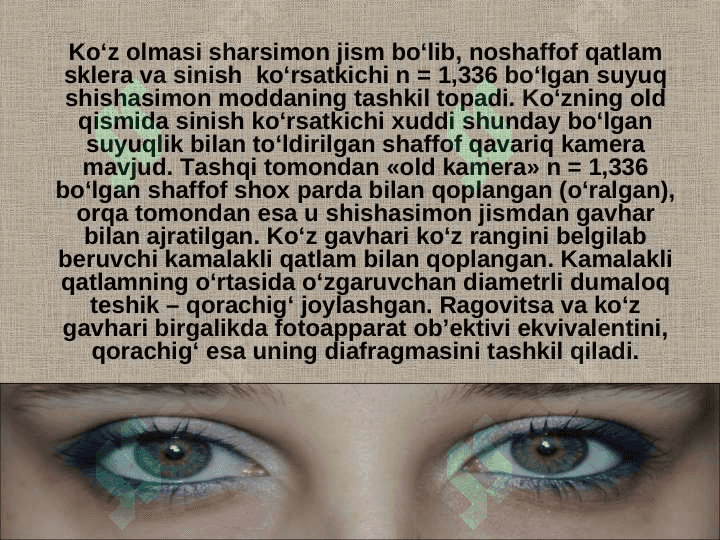 KO’ZINGIZNI ASRANG,  KO’Z GIGIYENASI VA KASALLIKLARI 5