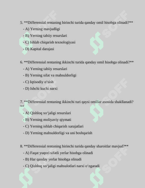 Differensial rentalar usuli 2