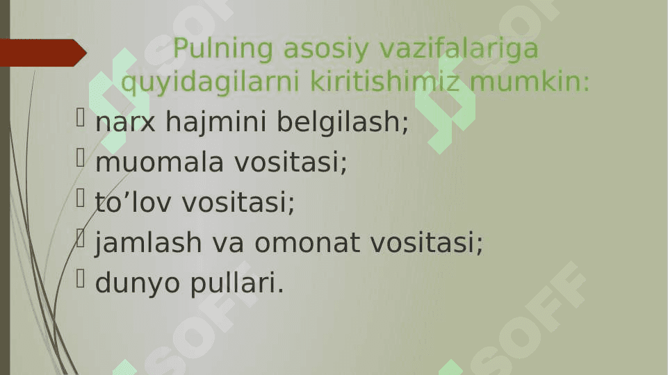 Pul va hisob-kitoblar tizimi 5