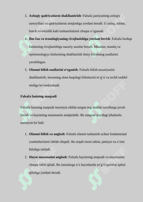 Falsafa fanining vazifasi va maqsadi 3