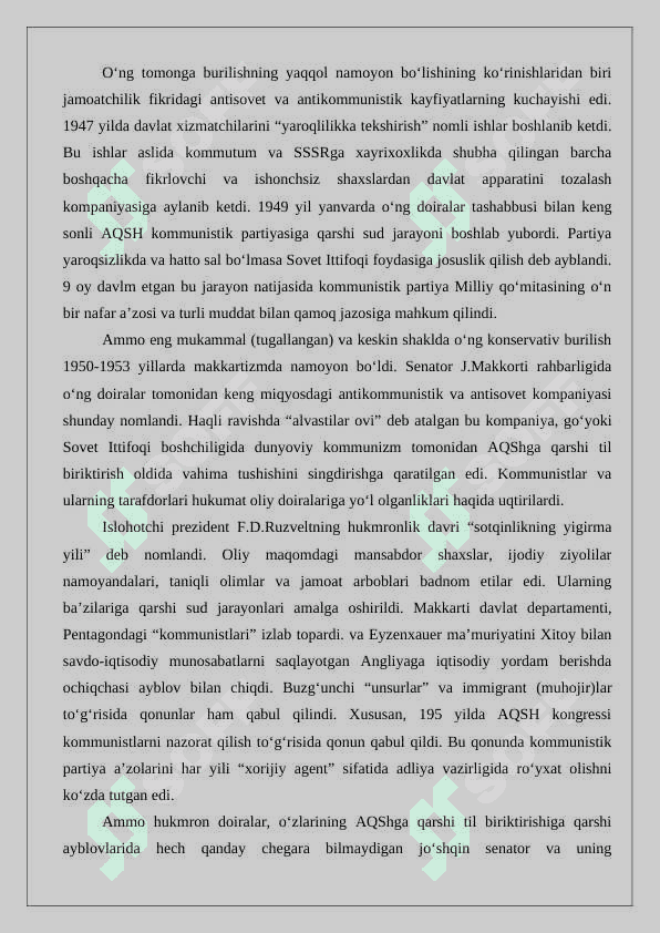 1945-1991- yillarda Amerika Qo‘shma Shtatlari 3
