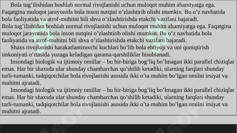 Bola rivojlanishida muhitning tasiri 4
