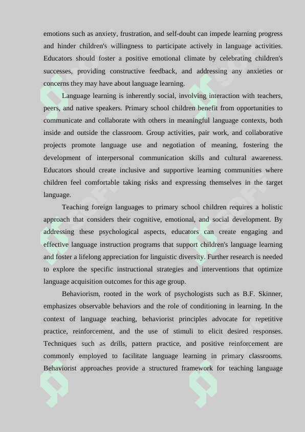 PSYCHOLOGICAL BASIS OF TEACHING FOREIGN LANGUAGES IN ELEMENTARY SCHOOL 2