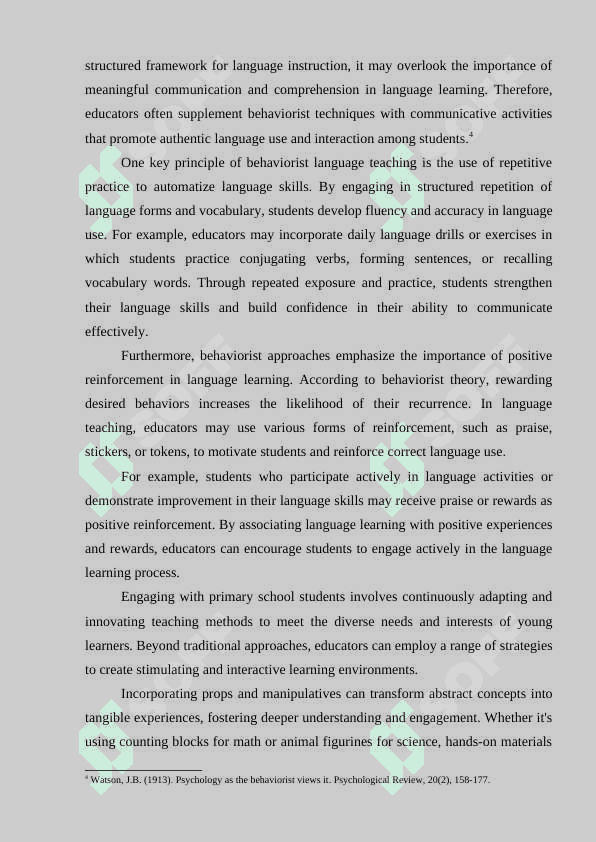PSYCHOLOGICAL BASIS OF TEACHING FOREIGN LANGUAGES IN ELEMENTARY SCHOOL 4