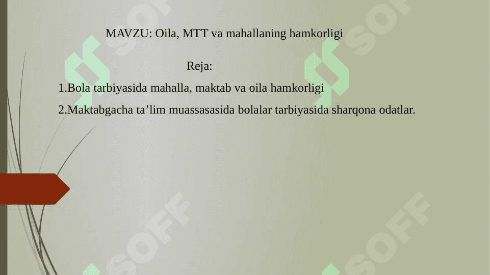 Oila, MTT va mahallaning hamkorligi 2