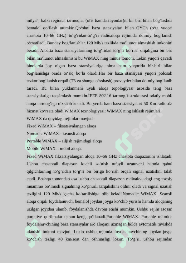 WIMAX tizimida qoʻllaniladigan texnalogiya 4