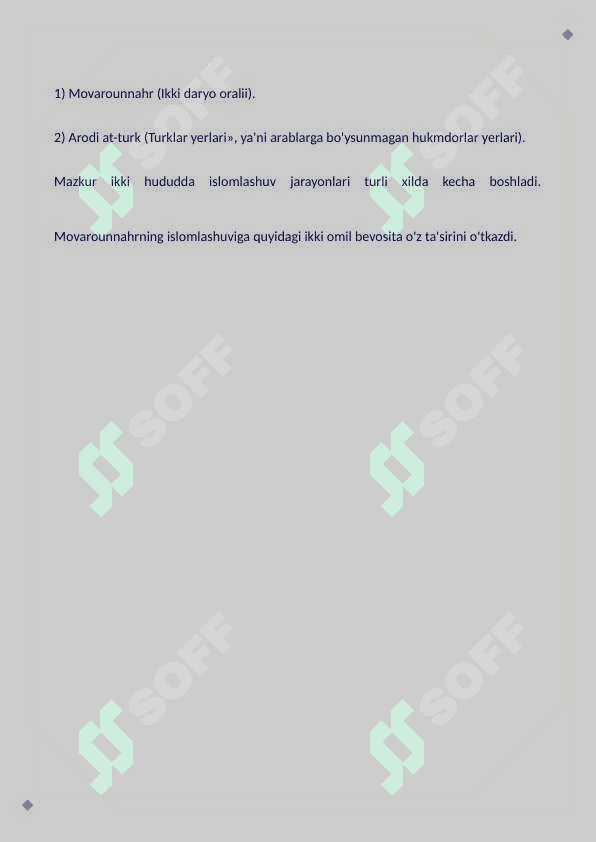 Islom dinining Markaziy Osiyoga kirib kelishi 5