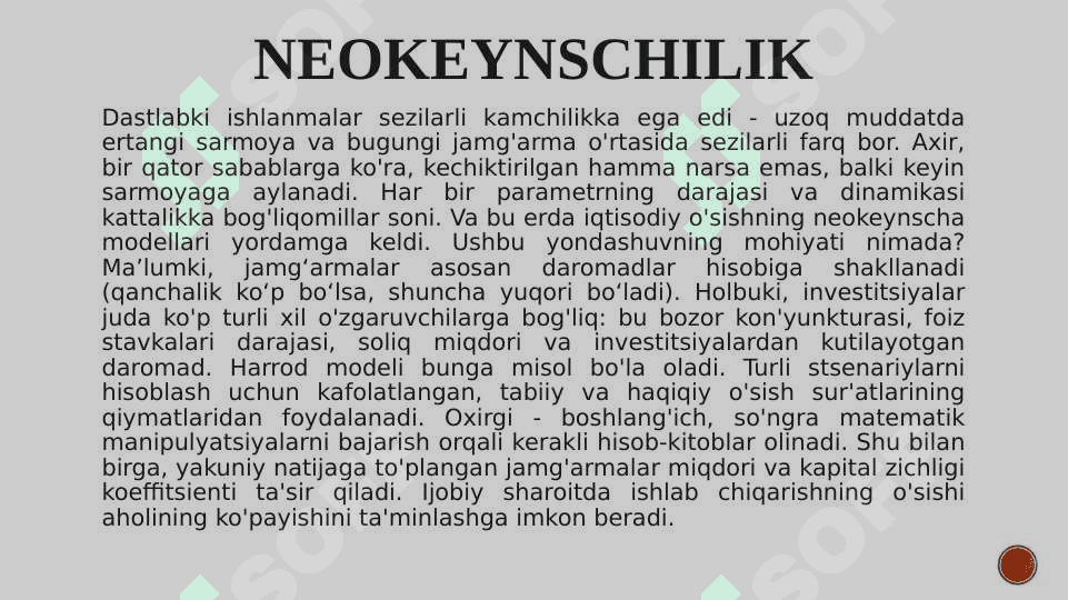 ZAMONAVIY IQDISODIY O’SISH MODELLARI 6