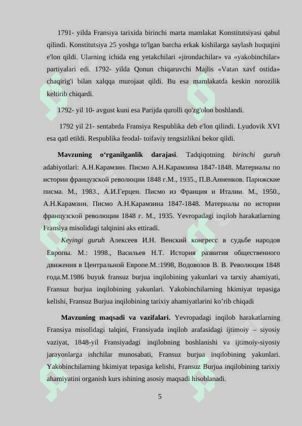Fransiyada Burjua inqilobi 5