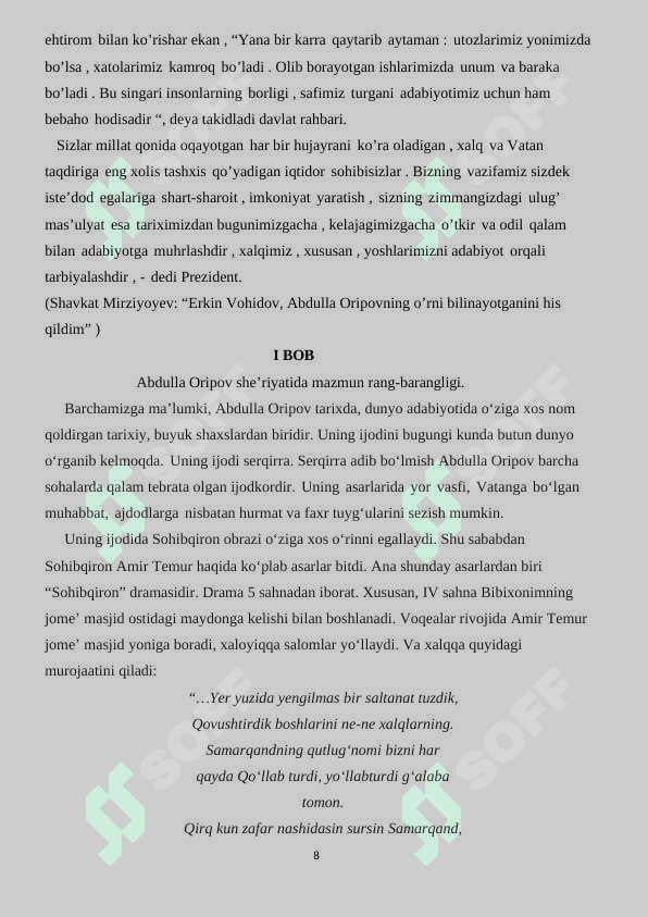 Abdulla Oripov she’riyatida sevgi-muhabbat mavzulari 8