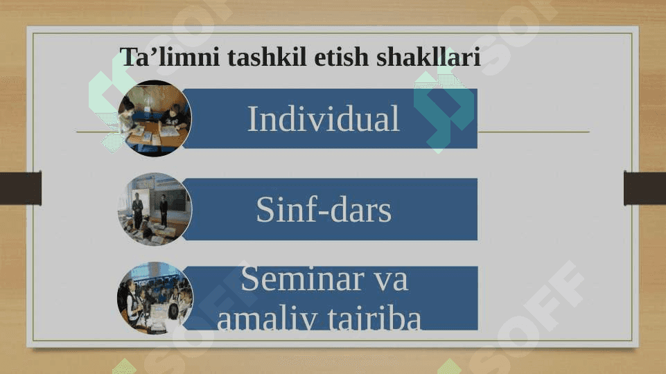 Ta’limni tashkil etish turlari va shakllari 4