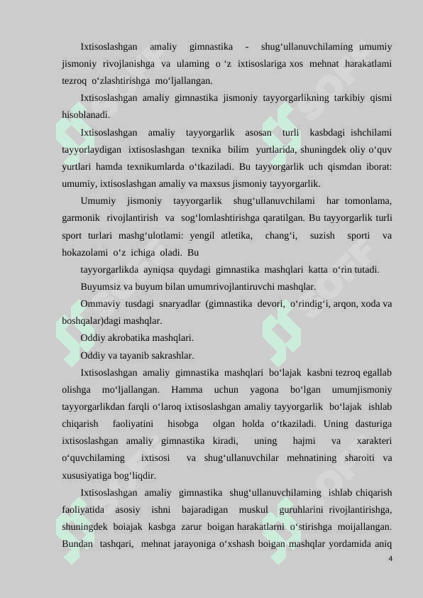 Gimnastikada tayyorgarlik turlarining o‘rni 4