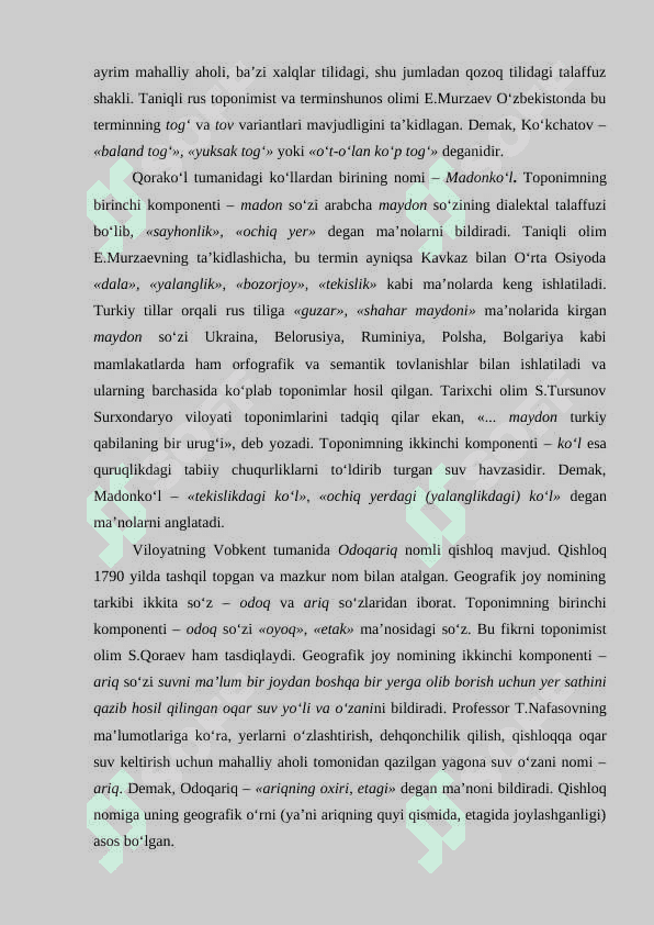 Buxoro viloyati toponimlari 6