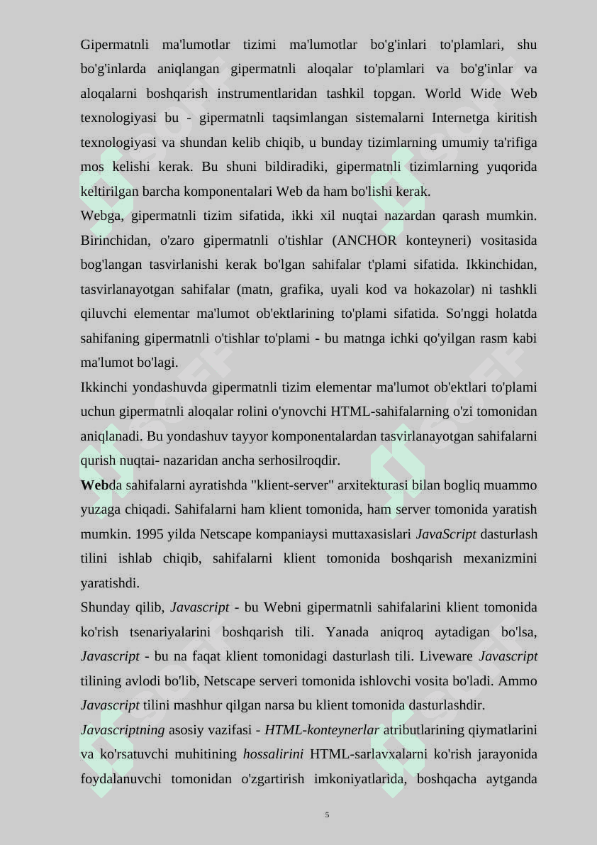 HTML da  skriptlar bilan ishlash 5
