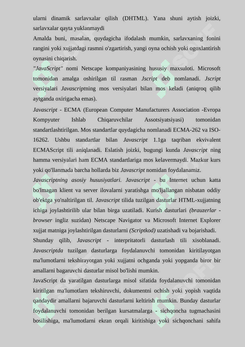 HTML da  skriptlar bilan ishlash 6