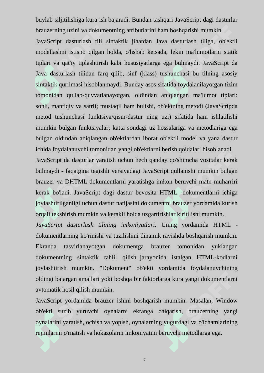 HTML da  skriptlar bilan ishlash 7