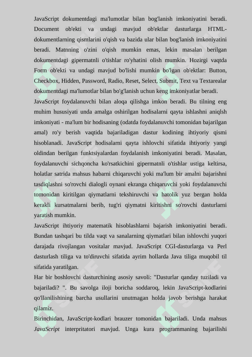 HTML da  skriptlar bilan ishlash 8