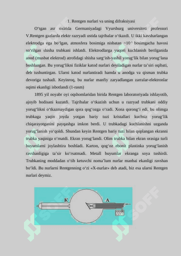 RENTGEN NURLARI VA UNING DIFRAKSIYASI 2
