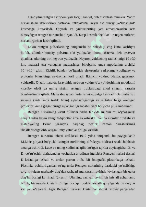 RENTGEN NURLARI VA UNING DIFRAKSIYASI 4