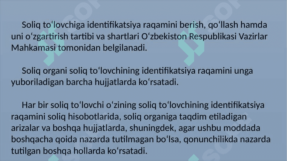 soliq to‘lovchilarni hisobga olish tartibi 7