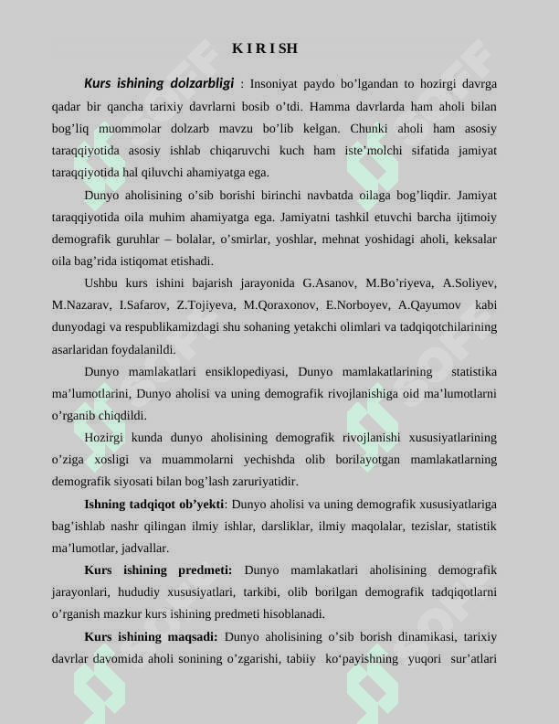 Dunyo aholisi geografiyasi. 3
