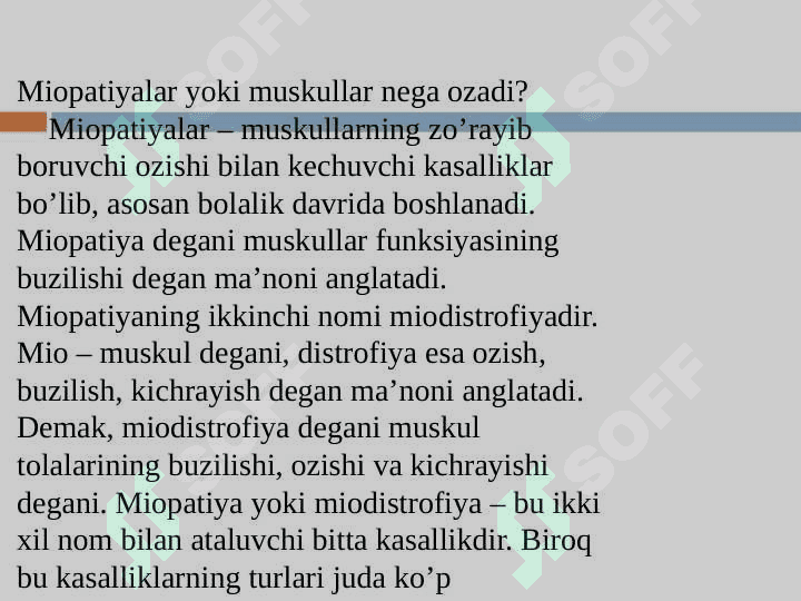 Asab tizimining nasliy kasalliklari (miopatiyalar) 2