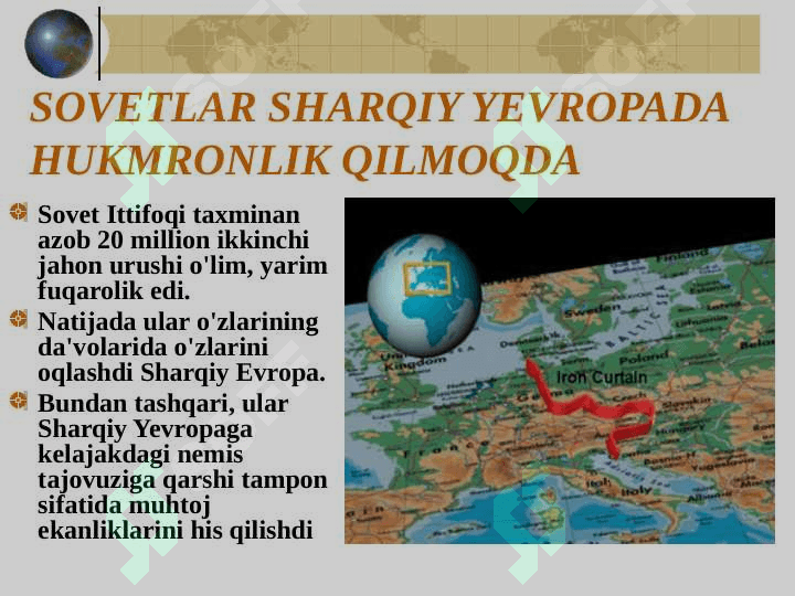 SOVUQ URUSH MOJAROLARI  AQSH va SSSR 8