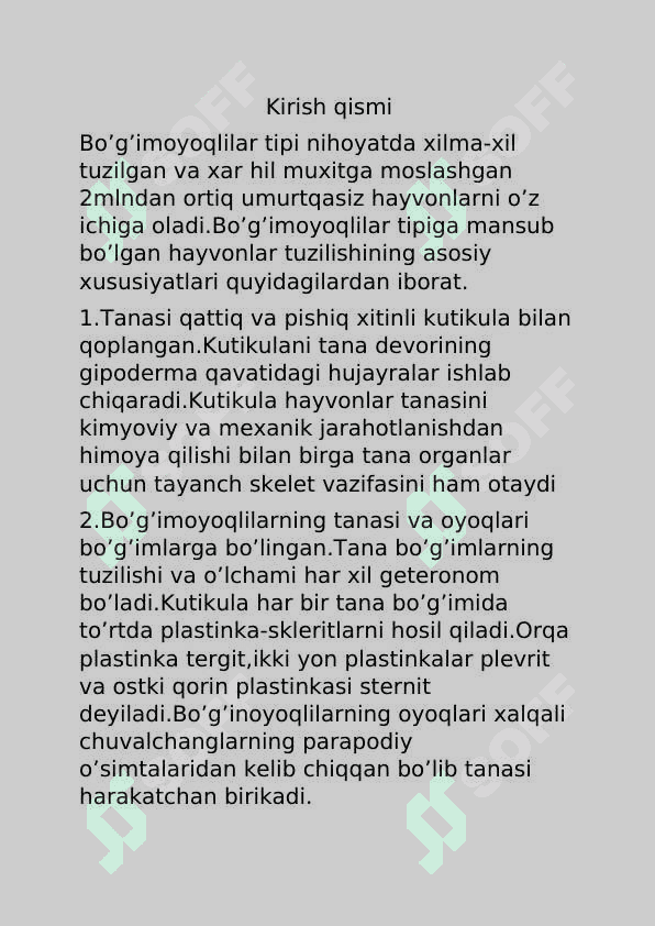 Bo’g’imoyoqlilarning keng tarqalish sabablari 3